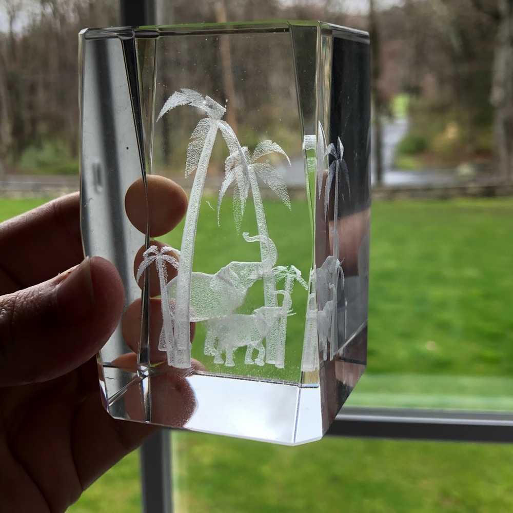 Etched Crystal Block - Picture 1 of 4